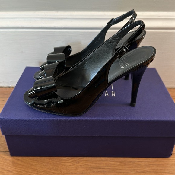 Stuart Weitzman size 7.5 black aniline 4 inch heels- great condition! - Picture 2 of 6